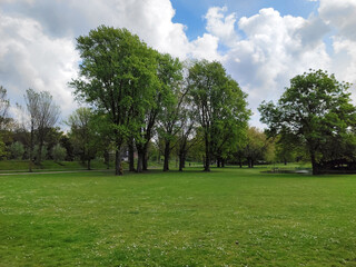 City park in Rotterdam in the spring