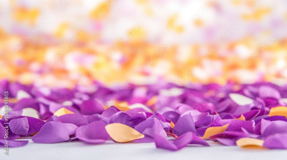 Poster colorful petals scattered on a surface creating a vibrant display
