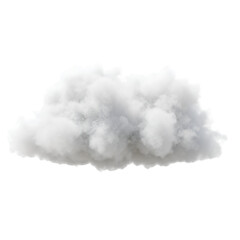 Realistic Image of Fluffy White Cumulus Cloud Isolated on Transparent Sky