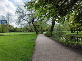 City park in Rotterdam in the spring