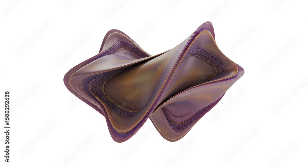 Poster wavy 3d abstract shape transparent background geometric design render
