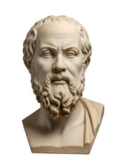 Isolated Portrait of Socrates Bust White Marble Greek Philosopher