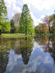 City park in Rotterdam in the spring