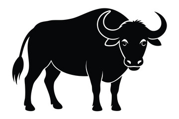 buffalo standing vector icon