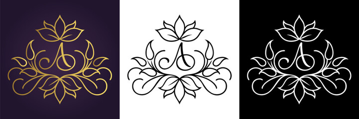 Letter S Luxury Floral Monogram Logo Template (9)