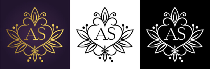 Letter S Luxury Floral Monogram Logo Template (10)