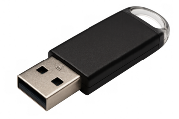 Black usb flash drive with transparent cap, resting on checkered surface, highlighting modern digital storage technology and connectivity