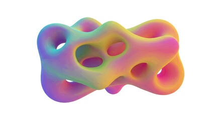 Vibrant Abstract 3D Shape Rendering with Transparent Background Design