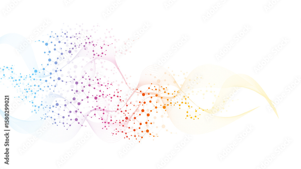 Wall mural structure molecule and communication dna, atom, neurons. science concept for your design. connected 