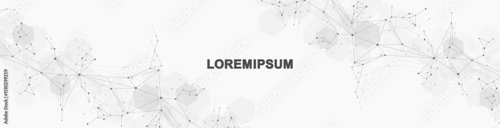 Poster global network connection website header or banner design. abstract background with connecting dots 