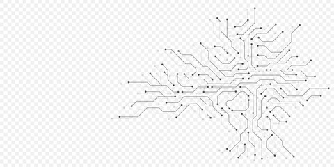 Circuit board digital abstract background. Motherboard technology texture design. AI semiconductor and computer processor on tech bg. Vector illustration