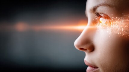 Gleaming Gaze of Focus: An evocative, close-up shot of a person's face, their eyes sparkling with radiant focus. The image is a compelling representation of vision, insight.