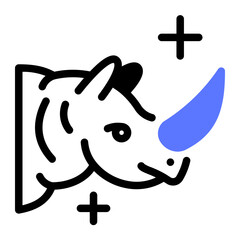This Rhinoceros icon is suitable for Indonesian culture, etc.