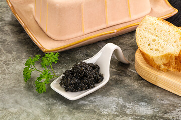 Luxury delicous strugeon black caviar