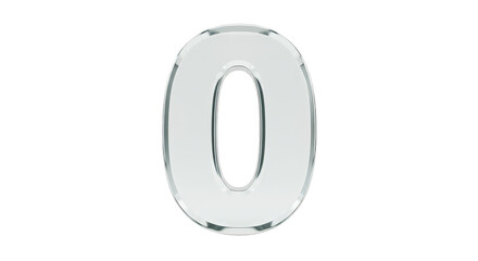 Zero Alphabet Illustration 3d Rendered Isolated on Transparent Background