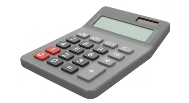 Gray Calculator for Mathematics Finance Accounting Educational Illustration