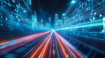 Fototapeta premium Futuristic road illustration
