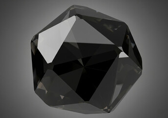 Geometric brilliant luxury diamond crystal jewel illustration on black background