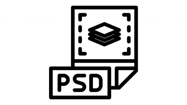 psd file format minimalist line animation
