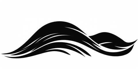 Obraz premium Water wave minimalist silhouette black.