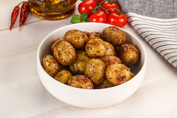 Baked mini potato with herbs