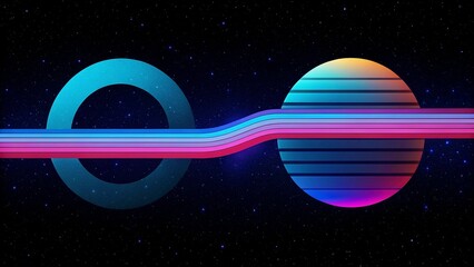 Abstract background with planet in space. Vector illustration black background
