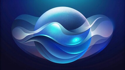 Abstract blue background with waves and circles. Vector illustration blue