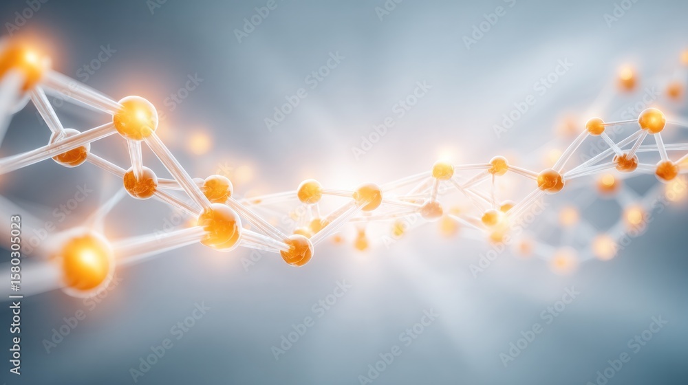 Aufkleber molecular structure: abstract image of a glowing molecular structure, suggesting scientific innovati