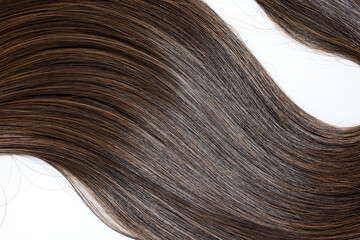 brown hair on white background