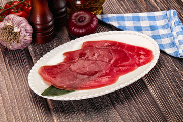 Raw tuna slises sashimi snack