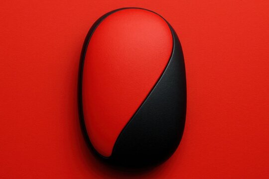 A striking red and black geometric design on a bold red background