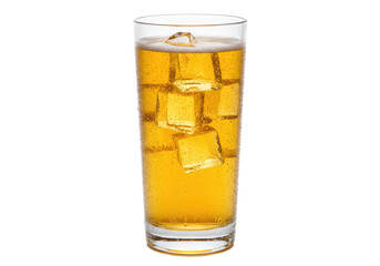 Isolated Refreshing Glass of Beer with Ice Cubes