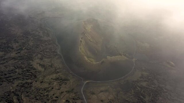 Aerial view of Caldera de Tejeda, Spain.