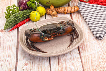 Wild raw crab for cooking