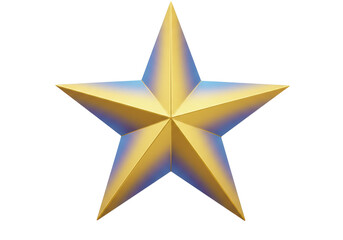 Isolated Golden Star with Iridescent Reflections