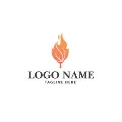 Eco Fire Leaf Logo vector with a modern touch, ideal for brands related to energy, gas or fuel