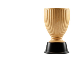 Isolated Wooden Trophy Cup with Black Base