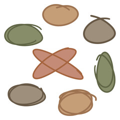 Set of hand drawn doodle shape and circle line rounds bubbles vector for highlighting text.
