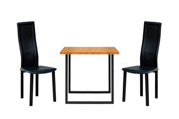 table and chairs isolated on white background. modern furniture