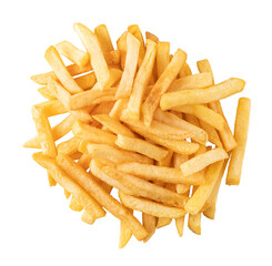 Pile of french fries isolated on transparent background