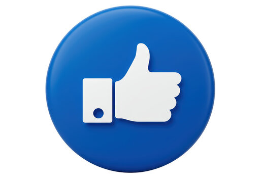 Isolated Blue Social Media Like Button with Thumbs Up