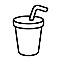 Minimalist beverage cup icon vector