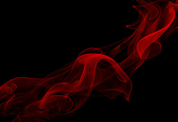 Fototapeta premium red silky smoke on black background