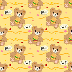 seamless pattern with bears , fabric pattern, gift wrapping paper, notebook cover, phone case 
