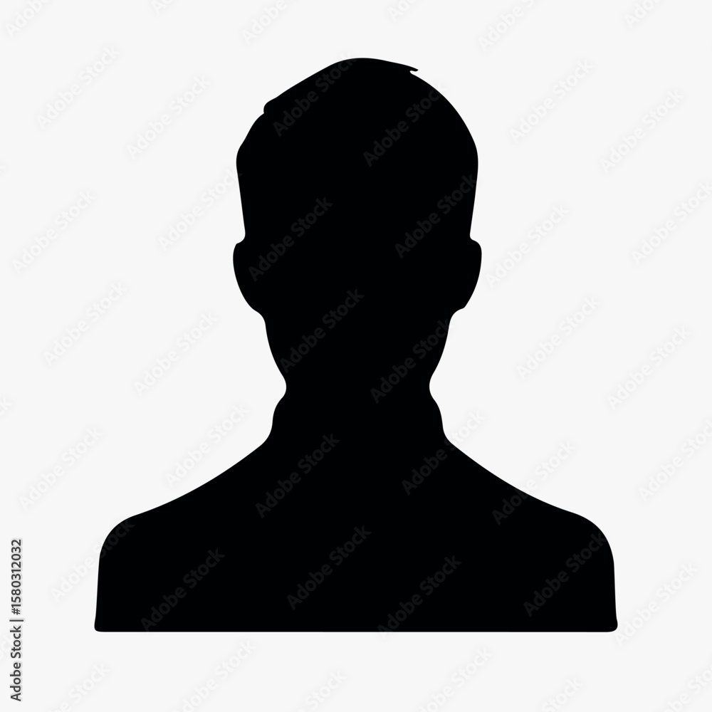 Poster silhouette profile anonymous person icon isolated element vector