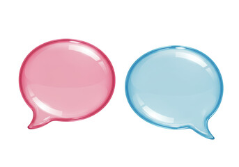 Isolated Pink and Blue Speech Bubbles Communication Dialogue