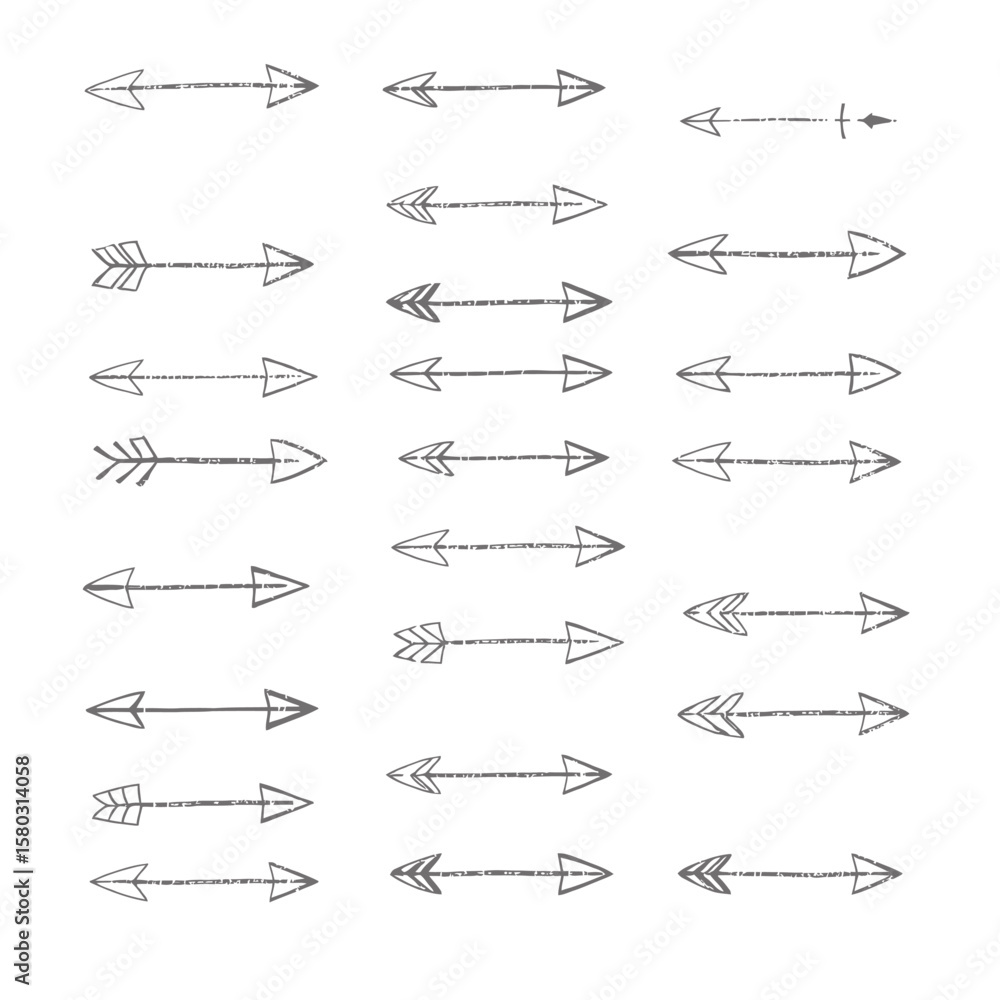 Poster a collection of hand-drawn, gray arrows pointing in opposite directions, providing a versatile desig