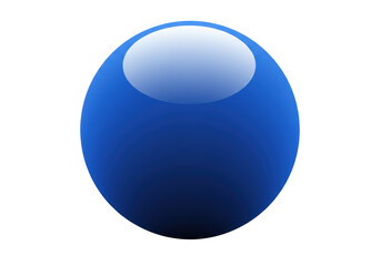 Isolated Blue Glossy Sphere Minimalist Design Element