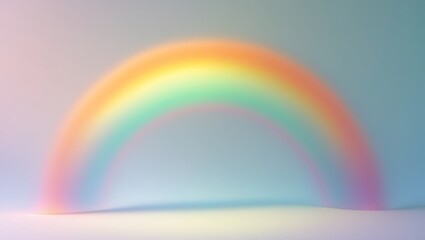 Fototapeta premium Soft pastel rainbow arc with gentle gradient colors and a subtle light effect
