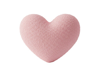 Isolated Plush Pink Heart Symbolizing Love and Tenderness